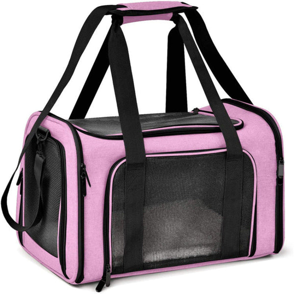 Elosung S Pink Foldable Pet Carrier Bag Large Capacity Travel For 2 Small Pets Comfortable And Stylish Cat Backpack Easy To Carry Pet Transport