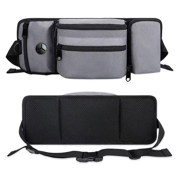 Elosung Grey Dog Training Bag Multi Function Pet Snack Pouch Waste Holder And Waist For Walking Outdoor Adventures Treat Bags