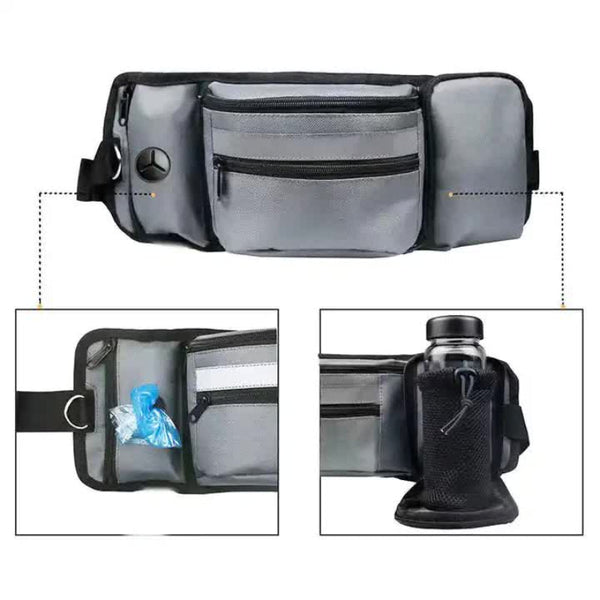 Elosung Grey Dog Training Bag Multi Function Pet Snack Pouch Waste Holder And Waist For Walking Outdoor Adventures Treat Bags