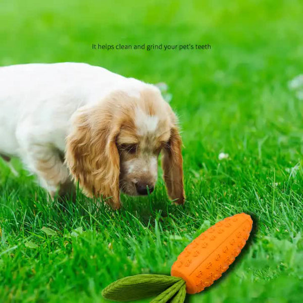Elosung 2 Pcs Durable Rubber Carrot Dog Toy Squeaky Chew For Large Dogs Puppy Teething And Dental Care Interactive Play Bored Pets Dog Toys