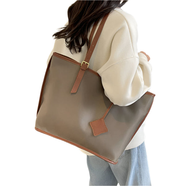 Elosung Brown New Large Capacity Tote Bag Simple Versatile Handbag For Casual Outings Lightweight And Stylish Women's Bags & Handbags