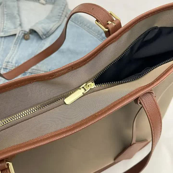 Elosung Brown New Large Capacity Tote Bag Simple Versatile Handbag For Casual Outings Lightweight And Stylish Women's Bags & Handbags