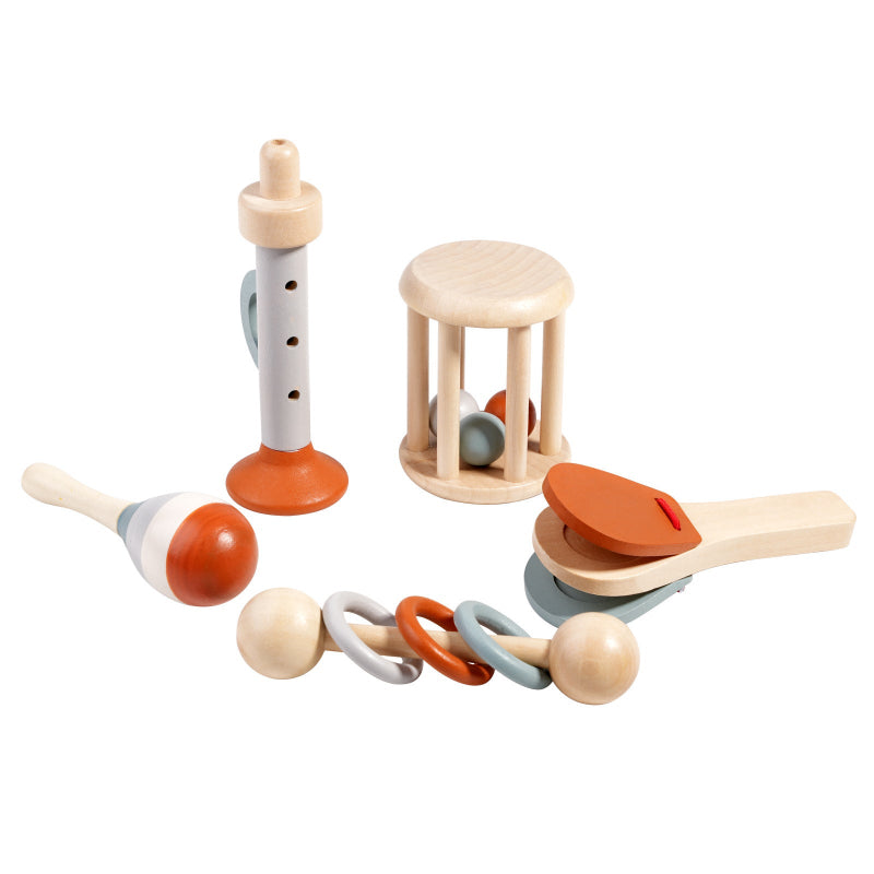 Elosung Orff Instrument Set For Kids Includes Rattle Maraca Bell Trumpet And Bed Early Learning Musical Toy Toddlers Musical Toys