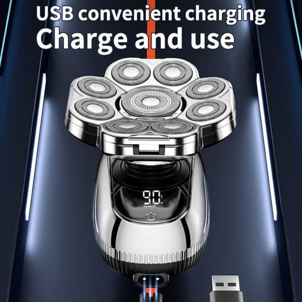 Elosung New Digital Display 9 Blade Electric Shaver 6 In 1 Rechargeable Head & Grooming Kit For Smooth Shaving And Haircutting Men's Shavers