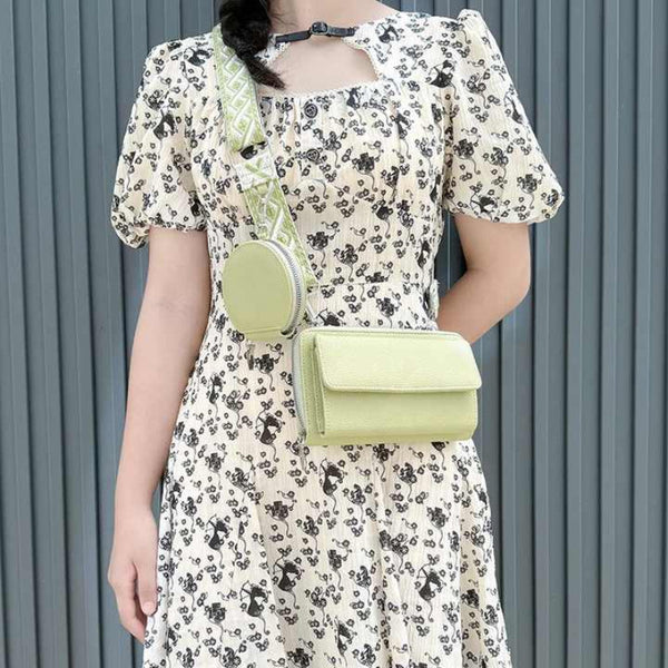 Elosung Light Pink 2 Piece Combination New Mobile Phone Shoulder Bag Niche Design One Messenger Multi Function Wide Strap Mother And Child Women's Bag