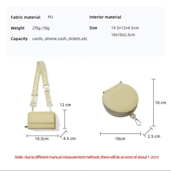 Elosung Light Blue 2 Piece Combination New Mobile Phone Shoulder Bag Niche Design One Messenger Multi Function Wide Strap Mother And Child Women's Bag