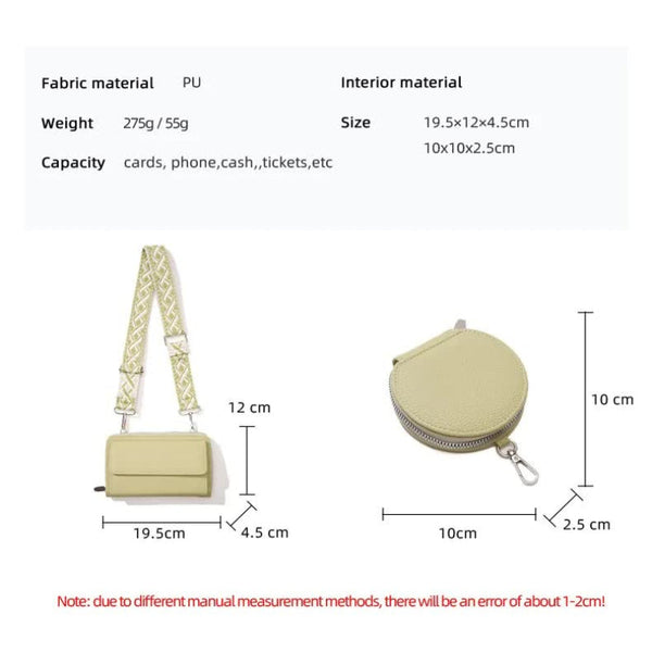 Elosung White 2 Piece Combination New Mobile Phone Shoulder Bag Niche Design One Messenger Multi Function Wide Strap Mother And Child Women's Bags & H