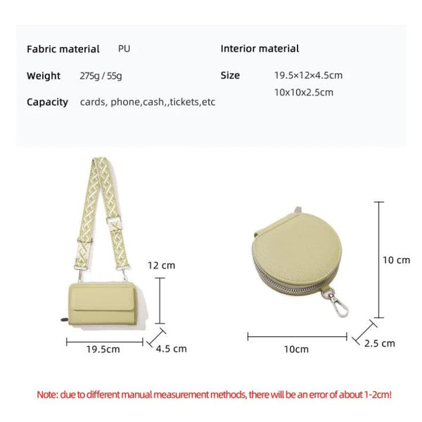 Elosung Black 2 Piece Combination New Mobile Phone Shoulder Bag Niche Design One Messenger Multi Function Wide Strap Mother And Child Women's Bags & H