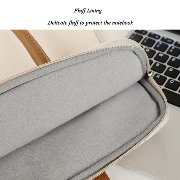 Elosung Beige Simple & Stylish Laptop Bag Elegant Notebook Carrier For Students Professionals And Gift Purposes Laptop Cases & Bags