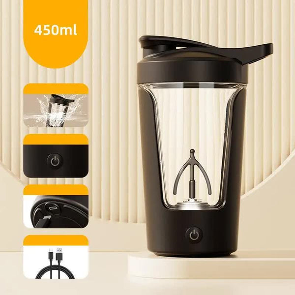 Elosung Black Usb Rechargeable Automatic Stirring Cup Leak Proof Temperature Resistant And Shockproof Electric Coffee Protein Mixer Other Kitchen Gadg