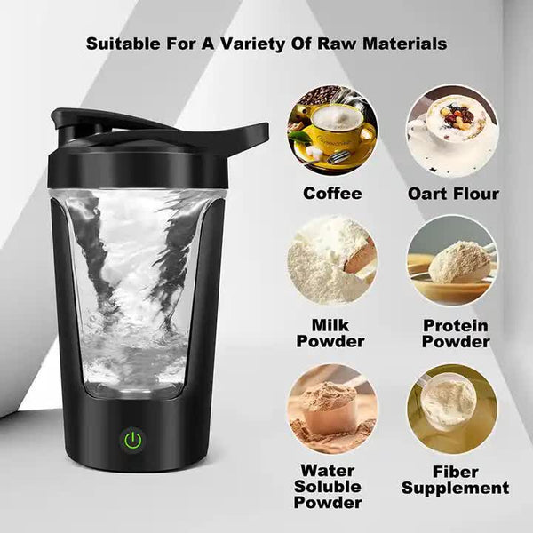Elosung Black Usb Rechargeable Automatic Stirring Cup Leak Proof Temperature Resistant And Shockproof Electric Coffee Protein Mixer Other Kitchen Gadg