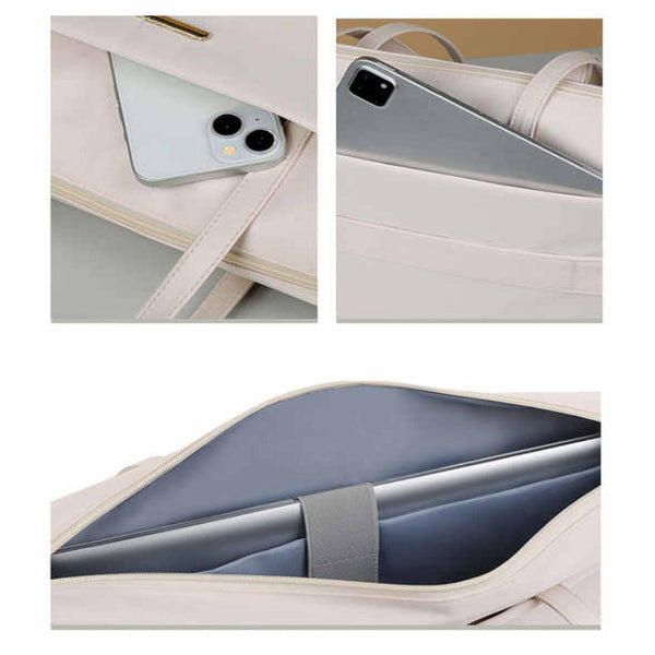 Elosung White Women's Work Tote Bag New Fashionable Laptop Large Capacity Business Briefcase Commute & Office Women's Bags & Handbags