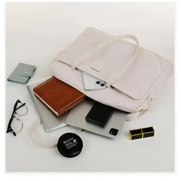 Elosung Grey Women's Work Tote Bag New Fashionable Laptop Large Capacity Business Briefcase Commute & Office Women's Bags & Handbags