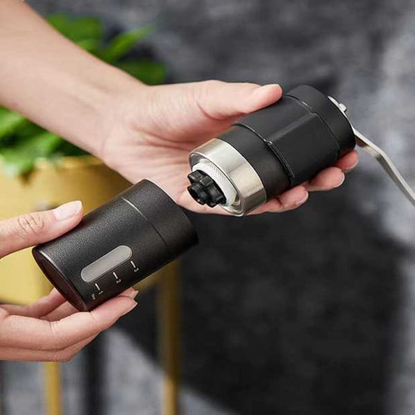 Elosung White Portable Stainless Steel Coffee Grinder Manual Hand Cranked Mill Heavy Duty Burr For Fresh Beans Coffee Grinders