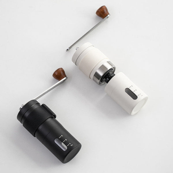 Elosung White Portable Stainless Steel Coffee Grinder Manual Hand Cranked Mill Heavy Duty Burr For Fresh Beans Coffee Grinders