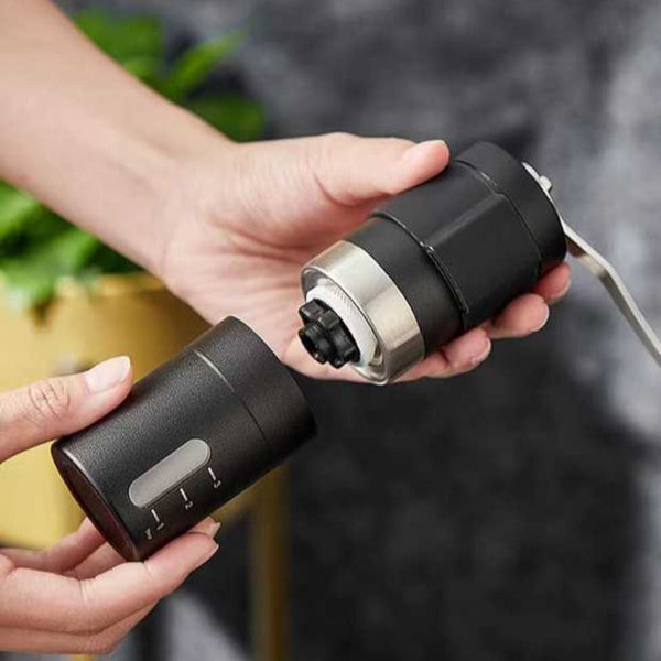 Black Stainless Steel Coffee Grinder Manual Hand Cranked Mill Heavy Duty Burr For Fresh Beans Coffee Grinders