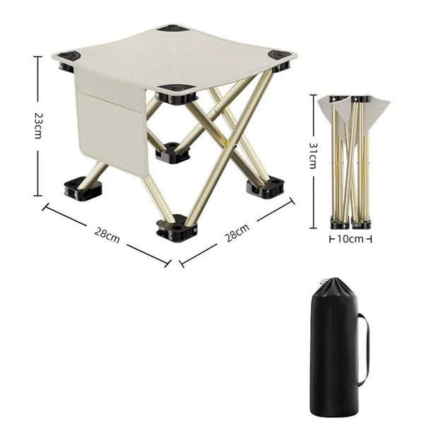 Elosung 23*28Cm White Outdoor Folding Stool Lightweight Portable Picnic Chair Fishing Camping Seat And Collapsible Bench For Activities Camping Chairs