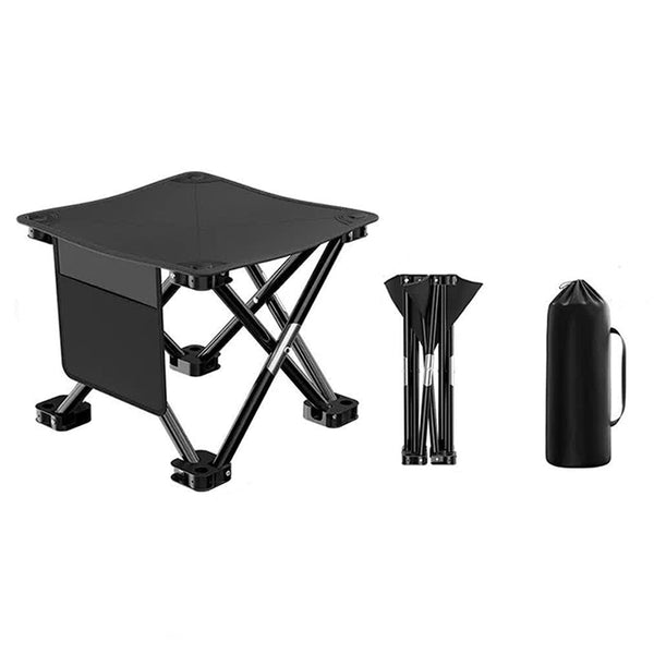 Elosung 33*32Cm Black Outdoor Folding Stool Lightweight Portable Picnic Chair Fishing Camping Seat And Collapsible Bench For Activities Camping Chairs