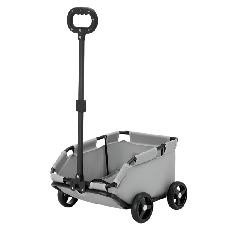 Elosung Grey Compact Foldable Pet Stroller For Dogs And Cats Lightweight Travel Pushchair Small Pets Teddy Portable Collapsible Buggy Outdoor Adventur