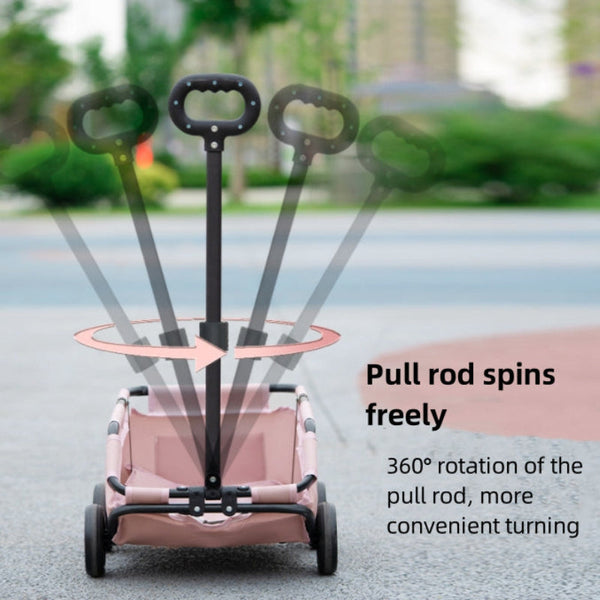 Elosung Grey Compact Foldable Pet Stroller For Dogs And Cats Lightweight Travel Pushchair Small Pets Teddy Portable Collapsible Buggy Outdoor Adventur