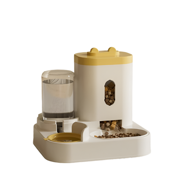 Elosung Yellow Automatic Pet Feeder And Water Dispenser Smart Dog Bowl & Cat Universal Feeding Station Electric Fountain Dog Automatic Feeders