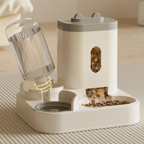 Elosung Yellow Automatic Pet Feeder And Water Dispenser Smart Dog Bowl & Cat Universal Feeding Station Electric Fountain Dog Automatic Feeders