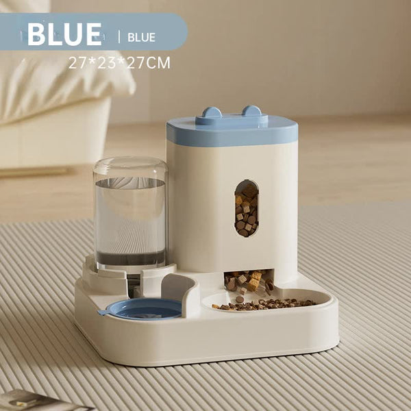 Elosung Blue Automatic Pet Feeder And Water Dispenser Smart Dog Bowl & Cat Universal Feeding Station Electric Fountain Dog Automatic Feeders