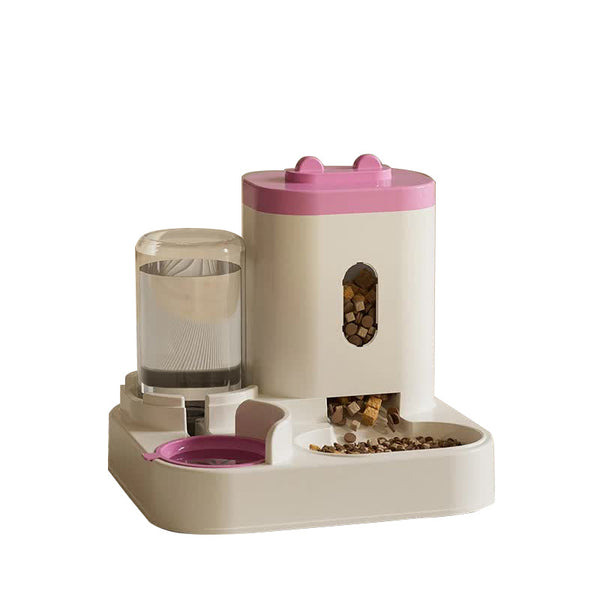 Elosung Pink Automatic Pet Feeder And Water Dispenser Smart Dog Bowl & Cat Universal Feeding Station Electric Fountain Dog Automatic Feeders