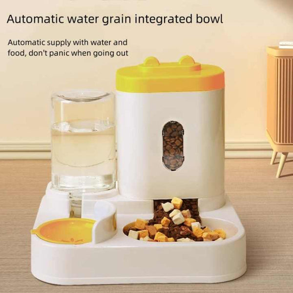 Elosung Pink Automatic Pet Feeder And Water Dispenser Smart Dog Bowl & Cat Universal Feeding Station Electric Fountain Dog Automatic Feeders