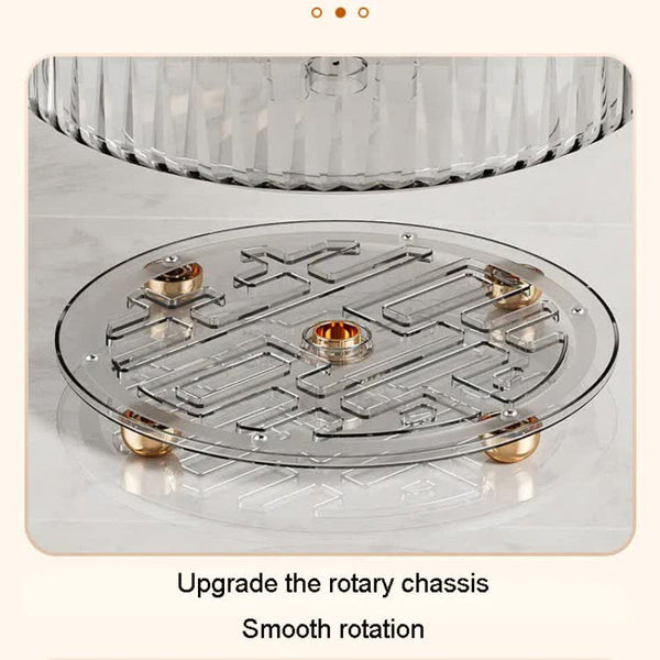 Elosung Grey Luxury Rotating Storage Rack Transparent Spice Organizer & Condiment Holder For Kitchen And Living Room Desktop Tray Efficient Spice Jars