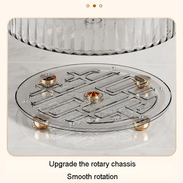 Elosung Green Luxury Rotating Storage Rack Transparent Spice Organiser Condiment Holder For Kitchen And Living Room Desktop Tray Efficient Spice Jars