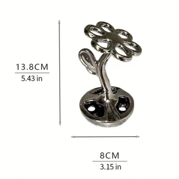 Elosung Black Creative Ceramic Toothbrush Holder Makeup Brush & Eyebrow Pencil Organizer For Bathroom Stylish And Practical Stand Toilet Brushes & Hol