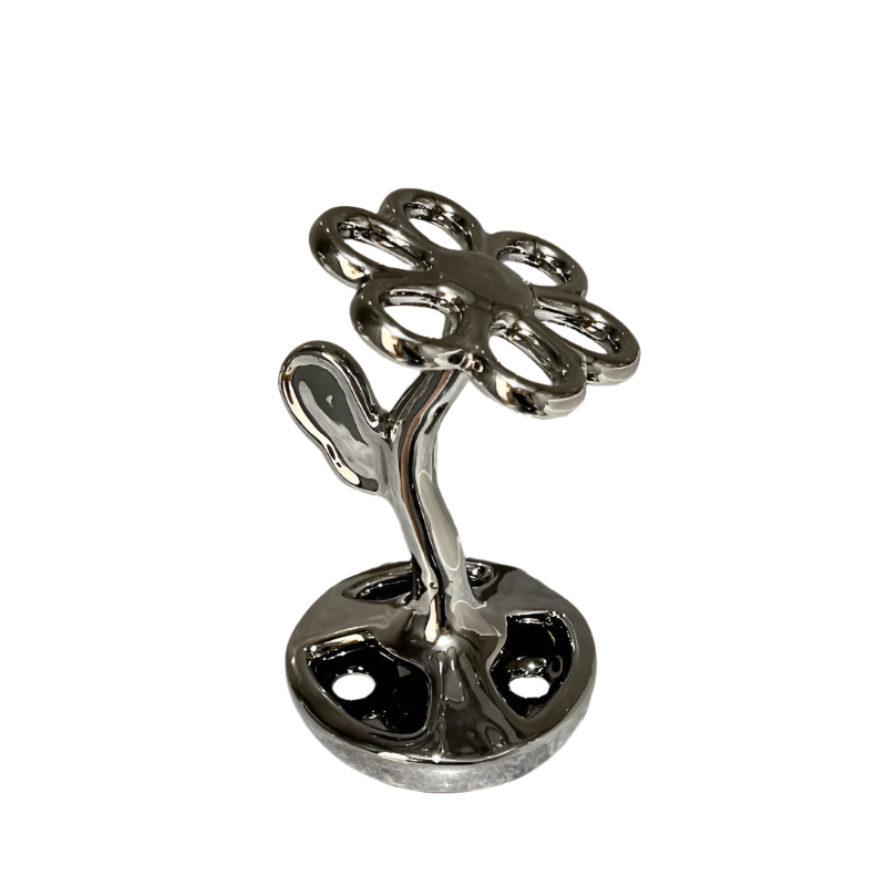 Elosung Silver Gray Creative Ceramic Toothbrush Holder Makeup Brush & Eyebrow Pencil Organizer For Bathroom Stylish And Practical Stand Tumblers & Too