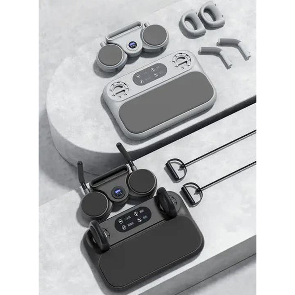 Elosung Grey 6 In 1 Multifunctional Fitness Board Ab Wheel Automatic Rebound Fat Burning And Core Strengthening Home Workout Equipment Abdominal Machi