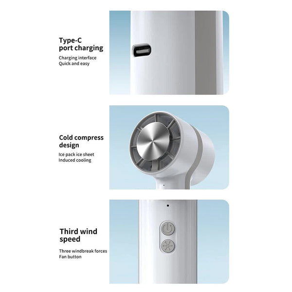 Elosung Black Outdoor Handheld Cooling Fan Mini Macaron Portable Desk With Carabiner Ideal For Home Travel And Hiking Portable Fans