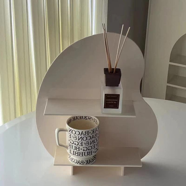 Elosung 31*27*8Cm White Acrylic Desktop Storage Organiser Christmas Aromatherapy Display Shelf For Cosmetics Candles And Decorative Items Makeup Bags