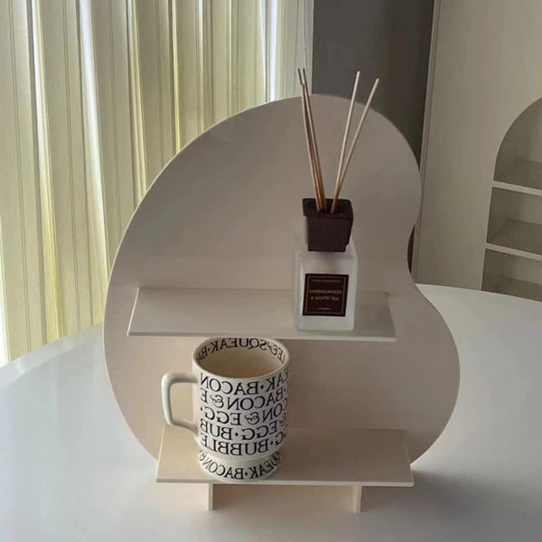 Elosung 40*36*10Cm White Acrylic Desktop Storage Organizer Christmas Aromatherapy Display Shelf For Cosmetics Candles And Decorative Items Makeup Bags