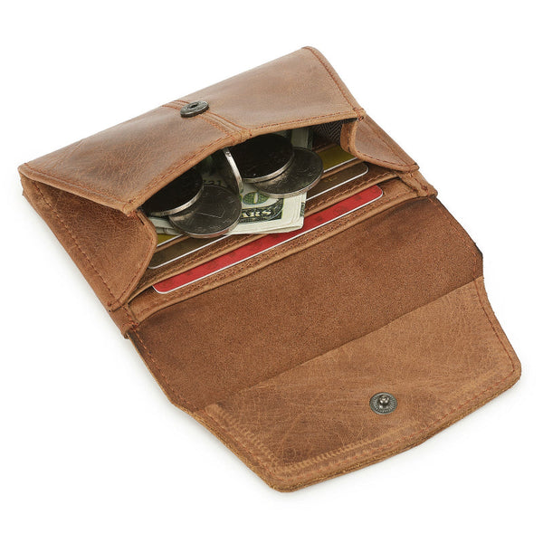 Elosung Light Brown Genuine Leather Women's Wallet Multifunctional Coin & Card Holder Fashionable Box In Top Grade Cowhide Wallets