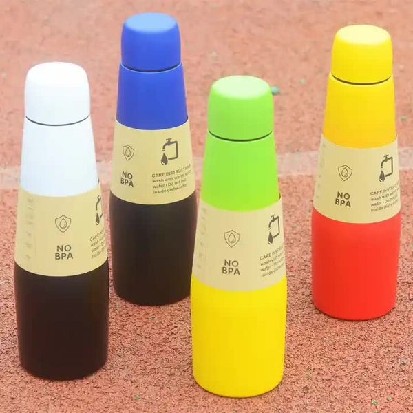 Elosung 1 Sets Of Yellow Green Gradient High Quality Color Insulated Water Bottle 304 Stainless Steel Vacuum Cup Large Capacity Portable Sports Vacuum