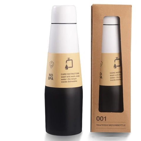 Elosung Black Whiten Gradient Color Insulated Water Bottle 304 Stainless Steel Vacuum Cup Large Capacity Portable Sports Vacuum Flasks & Mugs