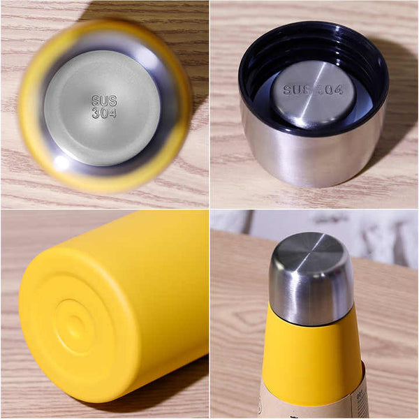 Elosung Black Whiten Gradient Color Insulated Water Bottle 304 Stainless Steel Vacuum Cup Large Capacity Portable Sports Vacuum Flasks & Mugs