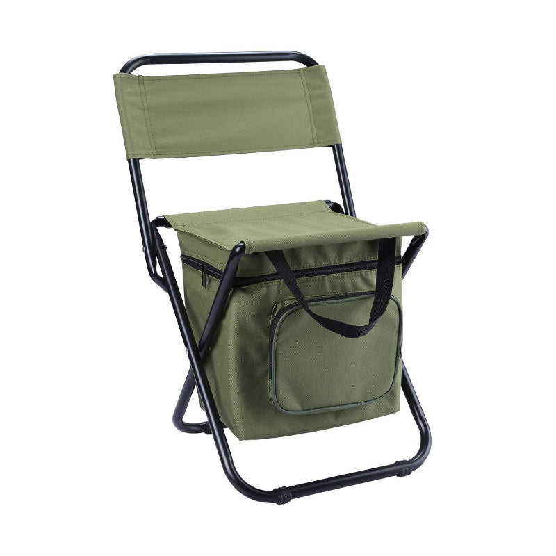 Elosung Green 3 In 1 Folding Camping Chair With Storage Bag Backrest Insulated Cooler For Outdoor Fishing Hiking Picnics Camping Chairs