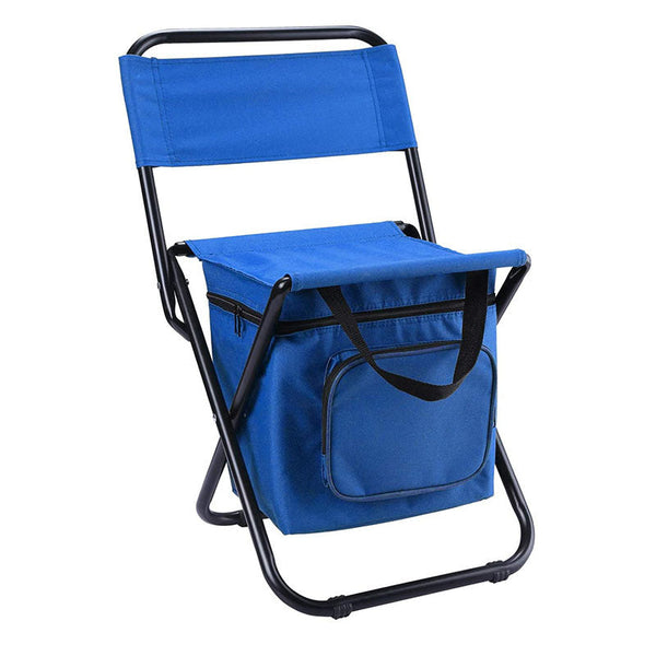 Elosung Blue Portable 3 In 1 Folding Camping Chair With Storage Bag Backrest And Insulated Cooler For Outdoor Fishing Hiking Picnics Camping Chairs