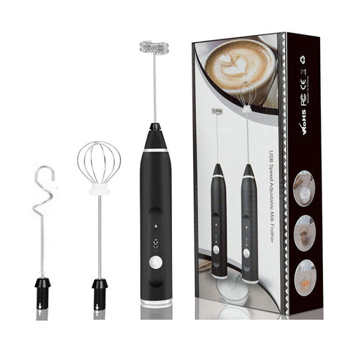 Elosung Black 304 Stainless Steel Handheld Electric Milk Frother Egg Beater Paint Mixer And Powder Whisk Milk Frothers