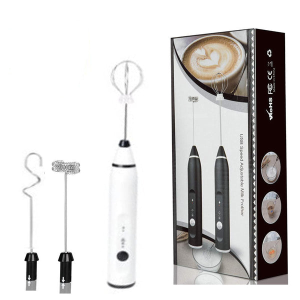 Elosung White 304 Stainless Steel Handheld Electric Milk Frother Egg Beater Paint Mixer And Powder Whisk Milk Frothers