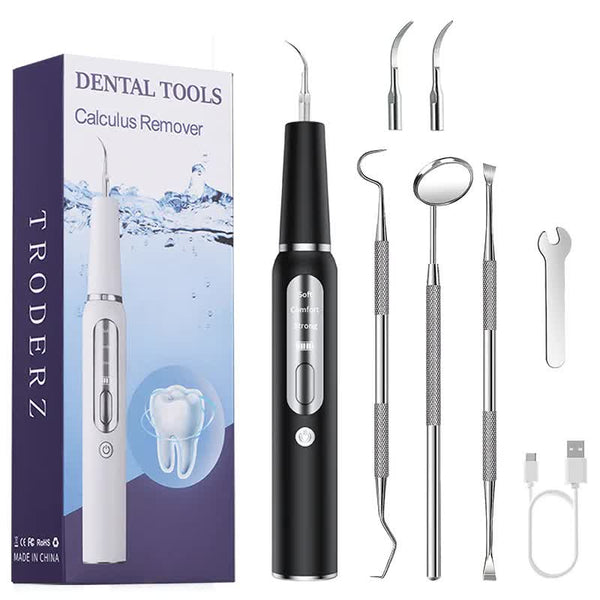 Black Ultrasonic Dental Cleaner Home Use Plaque Remover Sonic Tooth Stain And Tartar Cleaning Tool Dental Instruments