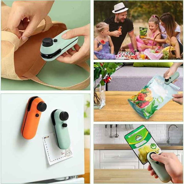 Elosung Black Portable Mini Food Vacuum Sealer Convenient Household Snack Bag Sealing Machine Vacuum Sealers