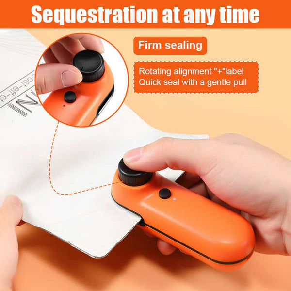 Elosung Orange Mini Food Vacuum Sealer Convenient Household Snack Bag Sealing Machine Vacuum Sealers