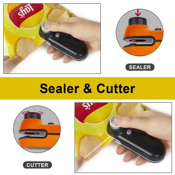 Elosung Orange Mini Food Vacuum Sealer Convenient Household Snack Bag Sealing Machine Vacuum Sealers