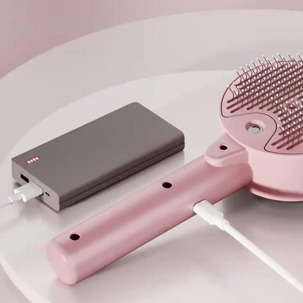 Elosung Pink Pet Grooming Spray And Massage Brush | One Click Hair Removal Comb For Cats & Dogs Uv Sterilization Mites Control Dog Grooming